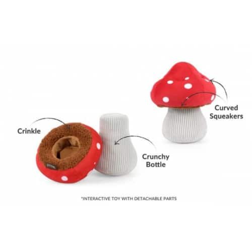 PLAY Blooming Buddies Mutt Mushroom Deze PLAY Blooming Buddies Mutt Mushroom houd je hond lekker bezig, voorkomt verveling en bevordert mentale stimulatie. Het speeltje is in de vorm van een rode paddenstoel met witte stippen en bevat krinkelgeluiden, een squeaker en kraakgeluiden in de stam. De paddenstoel kan los van de stam worden gehaald voor extra speelplezier voor jouw hond. De buitenkant heeft een dubbele laag en versterkte stiksels voor extra duurzaamheid. De vulling van de PLAY Blooming Buddies Mutt Mushroom is van 100% gerecyclede plastic flessen gemaakt en daarmee dus milieuvriendelijk. Afmeting: 19 x 13 x 10 cm Let op: Er is geen enkel hondenspeelgoed in de wereld wat niet kapot kan. Ondanks de dubbele stiksels, dubbele laag stof aan de buitenkant en de algehele stevigheid van het speelgoed, zou het kapot kunnen gaan. Op hondenspeelgoed zit geen garantie.Kies dus het juiste soort speeltje voor jouw hond zijn kauw- en speelbehoefte. Haal kapotte speeltjes meteen weg en laat jouw hond alleen spelen onder toezicht. Over P.L.A.Y. Hondenspeelgoed PLAY staat bekend om hun fantastische design en vrolijke, aansprekende kleuren. PLAY Dog Toys Het hondenspeelgoed van P.L.A.Y. is handgemaakt en de stevige buitenkant en dubbel gestikte randen zorgen voor extra duurzaamheid. De vulling van de speeltjes is gemaakt van gerecycled materiaal. Verder voldoet het hondenspeelgoed van Play aan dezelfde strenge kwaliteitsnormen voor het vervaardigen van baby- en kinderspeelgoed. Zo worden er AZO-vrije kleurstoffen gebruikt en is het geschikt voor de wasmachine en droger. P.L.A.Y. hondenspeelgoed Het hondenspeelgoed van PLAY wordt in Amerika ontworpen. Een collectie hondenspeeltjes van PLAY zijn doorgaans 5 verschillende speeltjes allemaal met hetzelfde thema. Bekend van Instagram Als jij honden volgt via Instagram, dan kan het niet missen dat je de P.L.A.Y. hondenspeeltjes wel eens voorbij hebt zien komen. Niet zo gek want de grappige en levensechte speeltjes zijn perfect voor een geweldige foto samen met jouw hond. Vergeet je A Lot for Doodles niet te taggen op Instagram? PLAY hondenspeeltjes bij A Lot for Doodles Bestel je Play hondenspeelgoed eenvoudig bij A Lot for Doodles. Of je nu een lief en schattig knuffeltje zoekt of een grappige, ondeugende speelkameraad voor je hond, je slaagt zeker weten met het ruime assortiment wat uit voorraad leverbaar is. Heb je vragen over onze producten of advies nodig wat je het beste kunt bestellen? Neem gerust contact met ons op, we helpen je graag verder.