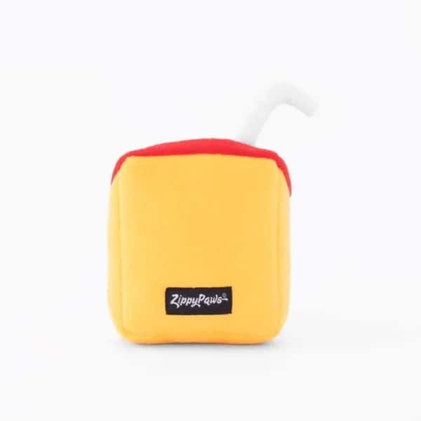 ZippyPaws NomNomz® - Juicebox De ZippyPaws NomNomz® - Juicebox is jouw favoriete appelsap in pluche vorm voor honden! Voed de innerlijke fijnproever van je hond met deze "heerlijke" lekkernij, één hap en ze zullen in de hondenhemel zijn. Afmeting ZippyPaws NomNomz® - Juicebox: Product: 5 x 2 x 7 cm Let op: Er is geen enkel hondenspeelgoed in de wereld wat niet kapot kan. Ondanks de algehele stevigheid van het speelgoed, zou het kapot kunnen gaan. Op hondenspeelgoed zit geen garantie. Kies dus het juiste soort speeltje voor jouw hond zijn kauw- en speelbehoefte. Haal kapotte speeltjes meteen weg en laat jouw hond alleen spelen onder toezicht. ZippyPaws Hondenspeelgoed Hondenspeeltjes van het merk ZippyPaws staan garant voor de allerleukste designs en zijn goed voor urenlang speelplezier. De hondenspeeltjes van ZippyPaws zijn ontworpen door hondenmensen voor honden. En dat zie je aan alles. ZippyPaws Burrows De Zippypaws Burrows zijn zoekspellen voor de hond. In iedere Burrow zitten 3 piepbeestjes verstopt. Speciaal voor honden die niet enthousiast worden van hersenwerkjes met voer zijn de Burrows perfect. Want de beloning is geen voer, maar een klein piepspeeltje. Je kunt de speeltjes zo vaak terug stoppen als je wilt, zodat jouw hond weer op zoek kan! Alle delen van de Zippy Burrows zijn gemaakt van hoogwaardig pluche stof. Daardoor is het niet alleen geschikt als interactief speeltje, maar kan het ook gebruikt worden als knuffelspeeltje. Alle speeltjes in de Burrows bevatten een ronde pieper om je hond extra enthousiast te maken. Interactief hondenspeelgoed bestellen Alle honden hebben speelgoed nodig. Het geeft zowel een mentale- als lichamelijke uitdaging voor je hond! Interactief hondenspeelgoed is niet alleen belangrijk om je hond tevreden te houden en verveling te voorkomen. Het is ook nuttig om problematisch gedrag aan te pakken, zoals destructief kauwen of hinderlijk blaffen. Zippypaws Burrows De Zippypaws Burrows zijn zoekspellen voor de hond. In iedere Burrow zitten 3 piepbeestjes verstopt. Speciaal voor honden die niet enthousiast worden van hersenwerkjes met voer zijn de Burrows perfect. Want de beloning is geen voer, maar een klein piepspeeltje. Je kunt de speeltjes zo vaak terug stoppen als je wilt, zodat jouw hond weer op zoek kan! Alle delen van de Zippy Burrows zijn gemaakt van hoogwaardig pluche stof. Alle speeltjes in de Burrows bevatten een ronde pieper om je hond extra enthousiast te maken. Doordat zowel de Burrow als de speeltjes in de Burrow van pluche zijn gemaakt is het niet alleen geschikt als interactiefspeeltje, maar kan het ook gebruikt worden als knuffelspeeltje. ZippyPaws Donutz Het populairste speeltje van Zippypaws is de Donut. Al in 2017 werd de miljardste donut verkocht. Voor de hond zijn de donut speeltjes helemaal geweldig. Er zitten 2 half ronde piepers in, waardoor het niet uitmaakt waar je in de donut bijt. Piepen doet de Zippypaws Donut altijd! De Donutz bevatten verder geen zachte pluche vulling. Ideaal voor honden die het normaal altijd laten sneeuwen in huis. Bekend van Instagram Als jij honden volgt via Instagram, dan kan het niet missen dat je de ZippyPaws hondenspeeltjes wel eens voorbij hebt zien komen. Niet zo gek want de grappige en interactieve speeltjes zijn perfect voor een geweldige foto samen met jouw hond. Vergeet je A Lot for Doodles niet te taggen op Instagram? ZippyPaws Nederland ZippyPaws hondenspeelgoed komt uit Amerika. Sinds een aantal jaren zijn de speeltjes ook in Nederland verkrijgbaar. Wij van A Lot for Doodles zijn trots dat we ZippyPaws verkopen in onze webshop. Bezoek onze shop en ontdek alle leuke speeltjes van ZippyPaws! ZippyPaws online bestellen De ZippyPaws hondenspeeltjes zijn bij ons online te bestellen. Naast de leuke speeltjes van ZippyPaws kun je ook bij ons terecht voor de merken Huxley & Kent, PawStory, HugSmart, Sodapup, Soos Pets, Cowboy Magic, Bass Brushes, P.L.A.Y., Yakka's & Carniwell. Heb je advies nodig? Neem gerust contact met ons op. We helpen je graag!