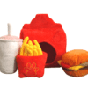 PawStory Snuffles Big Puppy Meal 3-in-1 Nu kan jouw pup genieten van zijn eigen Puppy Meal, compleet met een zacht en knuffelig broodje, frietjes en een milkshake. En het beste gedeelte? Deze fastfood maaltijd zal geen rommel achterlaten op jouw tapijt en jouw hond ook geen maagpijn bezorgen. Waarom wachten? Verwen jouw pup met zijn eigen Big Puppy Meal – zonder de vetten en calorieën – en kijk toe hoe hij de gelukkigste hond van de buurt wordt. Afmeting: 18 cm x 20 cm / 12 x 9 cm Materiaal Snuffles Big Puppy Meal: Gemaakt van polyester en bevat een plastic piep. Niet geschikt om op te kauwen. De vulling is gemaakt van gerecycled plastic Let op: Er is geen enkel hondenspeelgoed in de wereld wat niet kapot kan. Ondanks de dubbele stiksels, dubbele laag stof aan de buitenkant en de algehele stevigheid van het speelgoed, zou het kapot kunnen gaan. Op hondenspeelgoed zit geen garantie.Kies dus het juiste soort speeltje voor jouw hond zijn kauw- en speelbehoefte. Haal kapotte speeltjes meteen weg en laat jouw hond alleen spelen onder toezicht. Over PawStory Hondenspeelgoed PawStory is een jong en dynamisch bedrijf gespecialiseerd in hondenspeelgoed en opgericht in 2021. Ze hebben oog voor mooi design en actuele trends. Ze ontwerpen originele en grappige hondenspeeltjes van goede kwaliteit. PawStory dogtoys Bij PawStory laten ze de hondenspeeltjes produceren bij een hondenspeelgoed fabrikant die al meer dan 20 jaar actief is voor grote merken. PawStory Hondenspeelgoed Het is de missie van PawStory om steeds kleine collecties uit te brengen, zodat ze kunnen inspelen op actuele trends om zo hun collectie te kunnen verbreden. Bij A Lot for Doodles vind je alle collecties van Pawstory. Bekend van Instagram Als jij honden volgt via Instagram, dan kan het niet missen dat je de PawStory hondenspeeltjes wel eens voorbij hebt zien komen. Niet zo gek want de grappige speeltjes zijn perfect voor een geweldige foto samen met jouw hond. Vergeet je A Lot for Doodles niet te taggen op Instagram? Bestel Pawstory hondenspeeltjes bij A Lot for Doodles Bestel je PawStory hondenspeelgoed eenvoudig bij A Lot for Doodles. Of je nu een lief en schattig knuffeltje zoekt of een grappige, ondeugende speelkameraad voor je hond, je slaagt zeker weten met het ruime assortiment wat uit voorraad leverbaar is. Heb je vragen over onze producten of advies nodig wat je het beste kunt bestellen? Neem gerust contact met ons op, we helpen je graag verder.