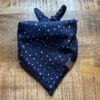 Bandana Gold and Blue Met deze Bandana Gold and Blue van A Lot for Doodles ziet jouw hond er uit om door een ringetje te halen. De bandana is handgemaakt en van 100% katoen. De Bandana is door de driehoekige vorm gemakkelijk te knopen een aan te passen in elke gewenste grootte. De bandana is geschikt voor zowel kleine als grote honden met een nekomtrek van maximaal 50 cm. Voor kleine honden kun je de bandana aan de bovenzijde een paar keer omvouwen, zodat hij als gegoten zit :) Productspecificatie Bandana Gold and Blue Materiaal: Katoen Vorm: Driehoek, aan beide zijden bedrukt. Kleur: Blauw met gouden stippen Merk: Handmade by A Lot for Doodles Maat: Nekomtrek maximaal 50 cm Wasvoorschrift: 30 graden Pinwheels, Bow Tie's en Bandana's voor honden kopen Bij A Lot for Doodles vind je een mooie selectie aan pinwheels, strikjes en bandana's voor honden. Zo kan elke hond goed gestyled de straat op Bandana's en strikjes voor honden Kleding maakt de hond. De Bandana's van A Lot for Doodles of de  strikjes en bandana's van Huxley and Kent zijn een echte eyecather. Jouw hond ziet er met de Banda's van A Lot for Doodles uit om door een ringetje te halen. De bandana's hebben verschillende designs zodat er altijd wel een passende bandana te vinden is voor jouw hond. Bekend van Instagram Als jij honden volgt via Instagram, dan kan het niet missen dat je wel eens de mooiste bandana's, strikjes en pinwheels voorbij hebt zien komen. Niet zo gek want de bandana's & strikjes zijn perfect voor een geweldige foto van jouw hond. Vergeet je A Lot for Doodles niet te taggen op Instagram? Bestel Bandana's en strikjes voor honden bij A Lot for Doodles Bestel je bandana's en strikjes voor jouw hond eenvoudig bij A Lot for Doodles. Of je nu een burberry design strik zoekt of een vrolijke bandana, met ons ruime assortiment wat uit voorraad leverbaar is zit er altijd een passende bandana of strik tussen. Ook voor het leukste (interactieve) hondenspeelgoed, shampoo's voor honden en lekkere hondensnacks kun je bij ons terecht. Heb je vragen over onze producten of advies nodig wat je het beste kunt bestellen? Neem gerust contact met ons op, we helpen je graag verder.