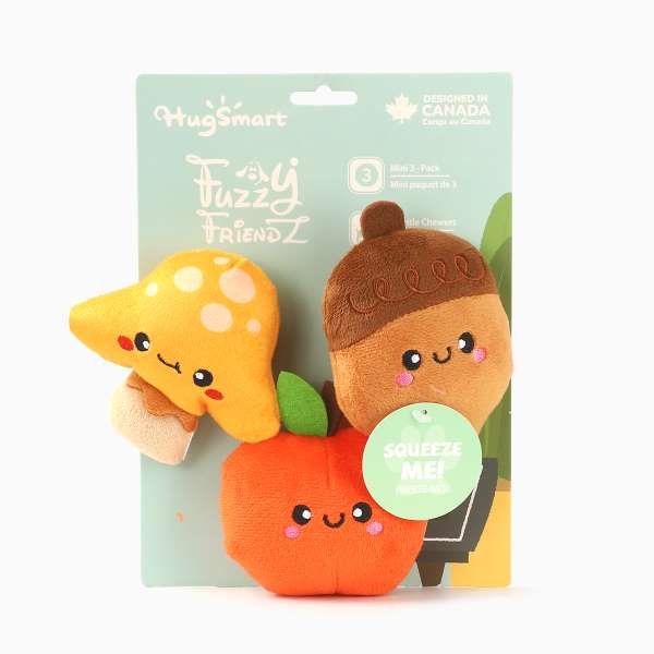 HugSmart Autumn Tailz Fall Pals: Herfstig Speelplezier voor je Hond! Maak de herfst extra leuk voor je hond met de HugSmart Autumn Tailz Fall Pals! Deze charmante, knuffels in vrolijke herfstthema's brengen het beste van het najaar direct naar je hond. Gemaakt van zacht, duurzaam pluche en gevuld met piepers, zijn de Fall Pals perfect voor knuffelen én spelen. Van een schattig paddenstoeltje tot een mini appel, de kleurrijke figuurtjes zorgen voor eindeloos speelplezier en een knus gevoel – perfect voor de koelere dagen. Waarom Kiezen voor HugSmart Autumn Tailz Fall Pals? De HugSmart Fall Pals zijn ontworpen voor honden die dol zijn op knuffels en speelgoed met een vleugje seizoensstijl. Elk speeltje is stevig en veilig voor honden van alle leeftijden, en de ingebouwde piepers maken het extra leuk. Deze kleine herfstvriendjes zijn ideaal om mee te spelen, maar ook geweldig als decoratie in je huis tijdens het seizoen. Voordelen van HugSmart Autumn Tailz Fall Pals Herfstige Vriendjes: Schattige en unieke herfstfiguurtjes zoals eekhoorns en pompoenen. Zacht en Veilig: Gemaakt van duurzaam pluche, zacht voor tanden en tandvlees. Ingebouwde Piepers: Voor interactief en enthousiast speelplezier. Perfect Formaat: Geschikt voor zowel kleine als grotere honden die van knuffels houden. Een Herfstcadeau voor je Trouwe Vriend Met de HugSmart Autumn Tailz Fall Pals geniet je hond van een heerlijk herfstig speeltje dat het seizoen compleet maakt. Perfect als cadeau of als seizoensverwennerij voor je viervoeter! Bestel de HugSmart Autumn Tailz Fall Pals vandaag nog en geef je hond het ultieme herfstcadeau! Formaat HugSmart Autumn Tailz Fall Pals: +/- 11 x 8 x 3 cm per speeltje. HugSmart - Innovatief en Grappig Hondenspeelgoed voor Urenlang Plezier HugSmart staat bekend om zijn fantasierijke en hoogwaardige hondenspeeltjes, speciaal ontworpen om zowel honden als hun baasjes te verrassen. Dit merk maakt speelgoed dat net zo stijlvol als functioneel is, met aandacht voor veiligheid en duurzaamheid. Waarom kiezen voor HugSmart? Originele en speelse ontwerpen HugSmart brengt een unieke twist in het hondenspeelgoed-assortiment met speeltjes die geïnspireerd zijn op alles van eten en dieren tot grappige figuurtjes. Of het nu gaat om een pluche sushi-set of een schattige bij, elk speeltje is gemaakt om nieuwsgierigheid en speelsheid bij je hond te stimuleren. Kwaliteit en veiligheid De speeltjes van HugSmart zijn gemaakt van hoogwaardige, veilige materialen die zacht maar stevig zijn. Het merk zorgt ervoor dat elk product voldoet aan hoge kwaliteitseisen, zodat je hond zorgeloos kan spelen en knuffelen. De extra verstevigde naden en duurzame materialen maken ze ideaal voor honden die graag kauwen en knuffelen. Geschikt voor elke speelstijl Of je hond nu houdt van knuffelen, apporteren of kauwen – HugSmart biedt een brede selectie van speelgoed voor alle speelbehoeften. Van interactieve puzzels tot knuffelige pluche speeltjes, HugSmart zorgt ervoor dat elke hond iets vindt dat past bij zijn persoonlijkheid en energieniveau. Bekend van Instagram Als jij honden volgt via Instagram, dan kan het niet missen dat je de HugSmart hondenspeeltjes wel eens voorbij hebt zien komen. Niet zo gek want de grappige speeltjes zijn perfect voor een geweldige foto samen met jouw hond. Vergeet je A Lot for Doodles niet te taggen op Instagram? Bestel HugSmart bij A Lot for Doodles! In onze webshop vind je een ruime keuze aan HugSmart-speeltjes, zorgvuldig geselecteerd om je hond altijd het beste speelplezier te bieden. Of je nu een klein speeltje zoekt om mee te knuffelen of een uitdagend speeltje voor actieve speelsessies, HugSmart heeft alles wat je zoekt voor een blije en tevreden hond. Blader door onze collectie en ontdek waarom HugSmart een favoriet is bij honden en hun baasjes. Bestel vandaag nog en bezorg je hond het leukste speelgoed van HugSmart! Heb je vragen over onze producten of advies nodig wat je het beste kunt bestellen? Neem gerust contact met ons op, we helpen je graag verder!